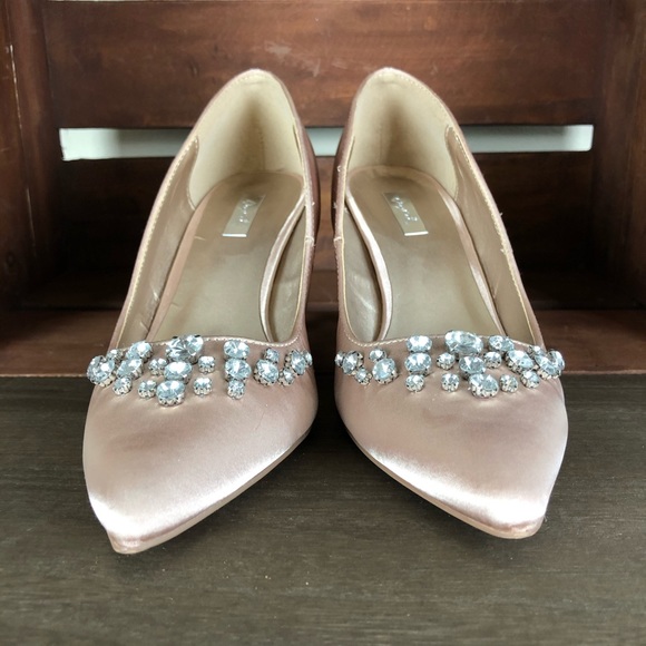 qupid bridal embellished pointed heels